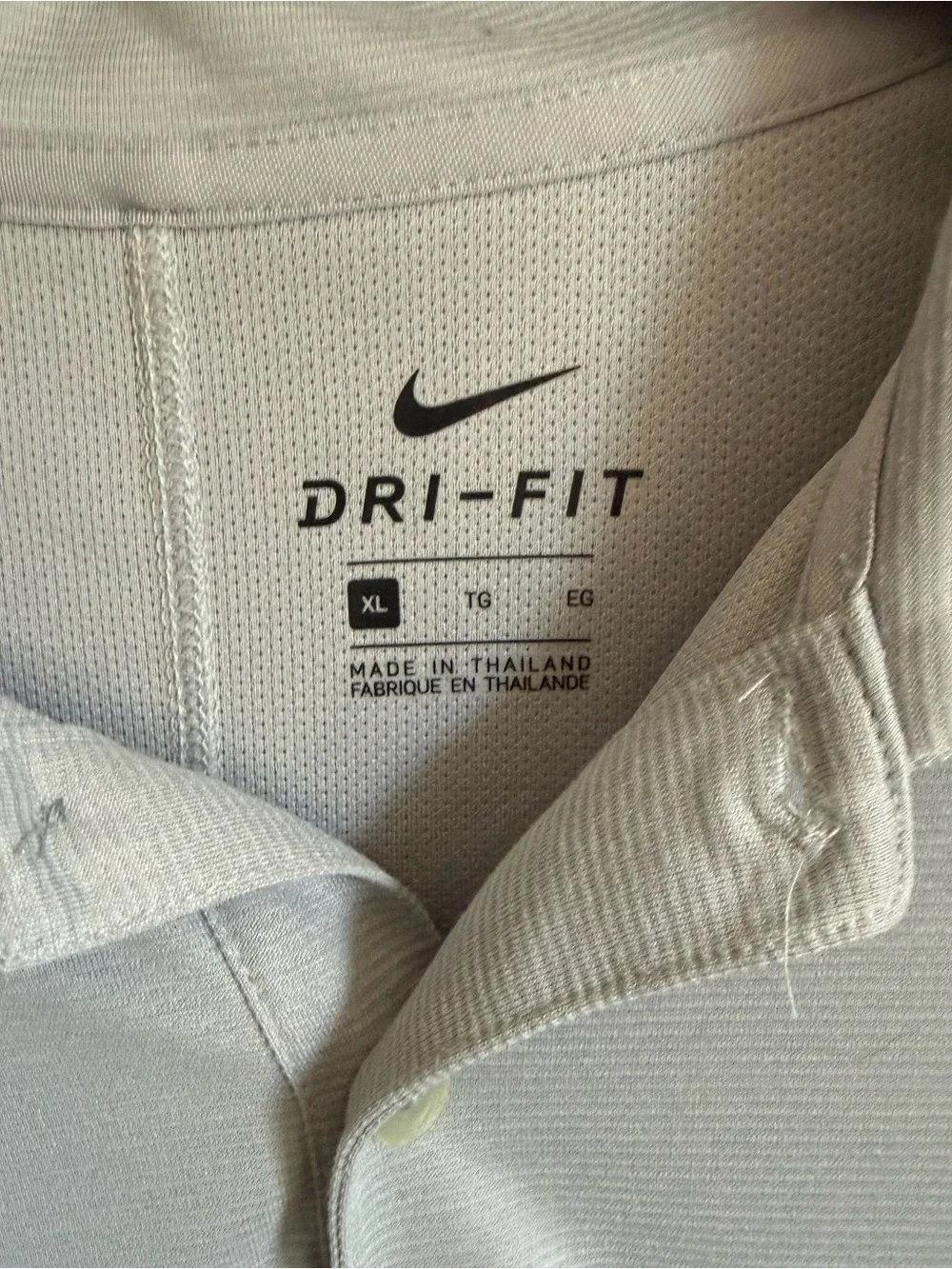 Mens XL Light Gray Nike Dri Fit Athletic Breathable Golf Sporty Lightweight Polo